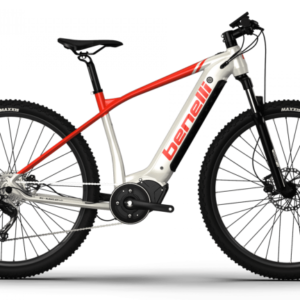 BICICLETA ELECTRICA BENELLI DE ALEACION E-MTB BLANCO CON ROJO 630W 29 L