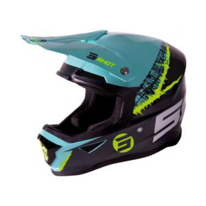 Casco Furious Storm Grey Green Neon Yellow Glossy