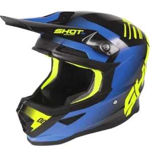 CASCO FURIOUS BLACK CYAN NEON YELLOW GLOSSY LG SHOT RACE
