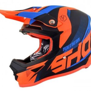 Casco Shot Furious Ultimate Blue Neon Orange Mat