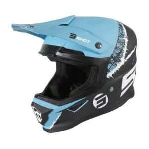 Casco Shot Race Furious Storm Black Turquoise Matt