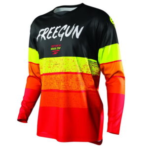 JERSEY STRIPE RED NEON YELLOW LG FREEGUN BY SHOT