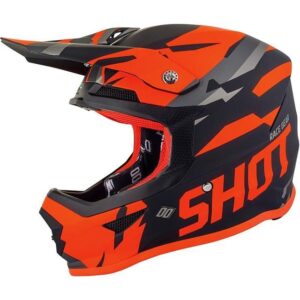 Casco Shot Race Furious Score Black Neon Orange Mat